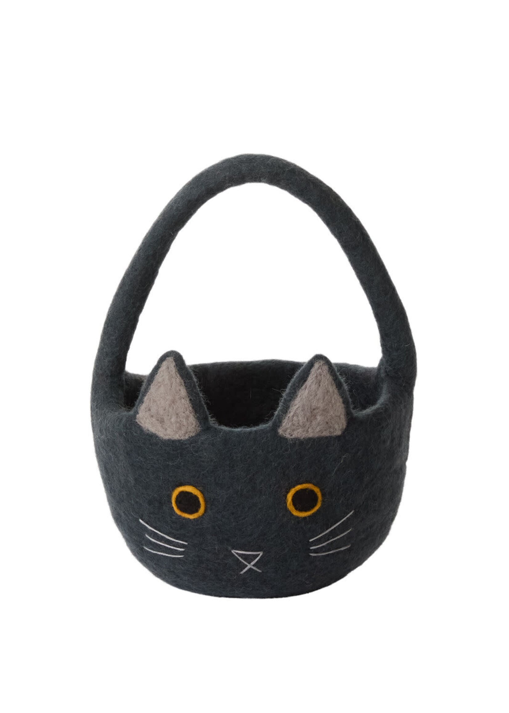 Felted Black Cat Trick-or-Treat Basket