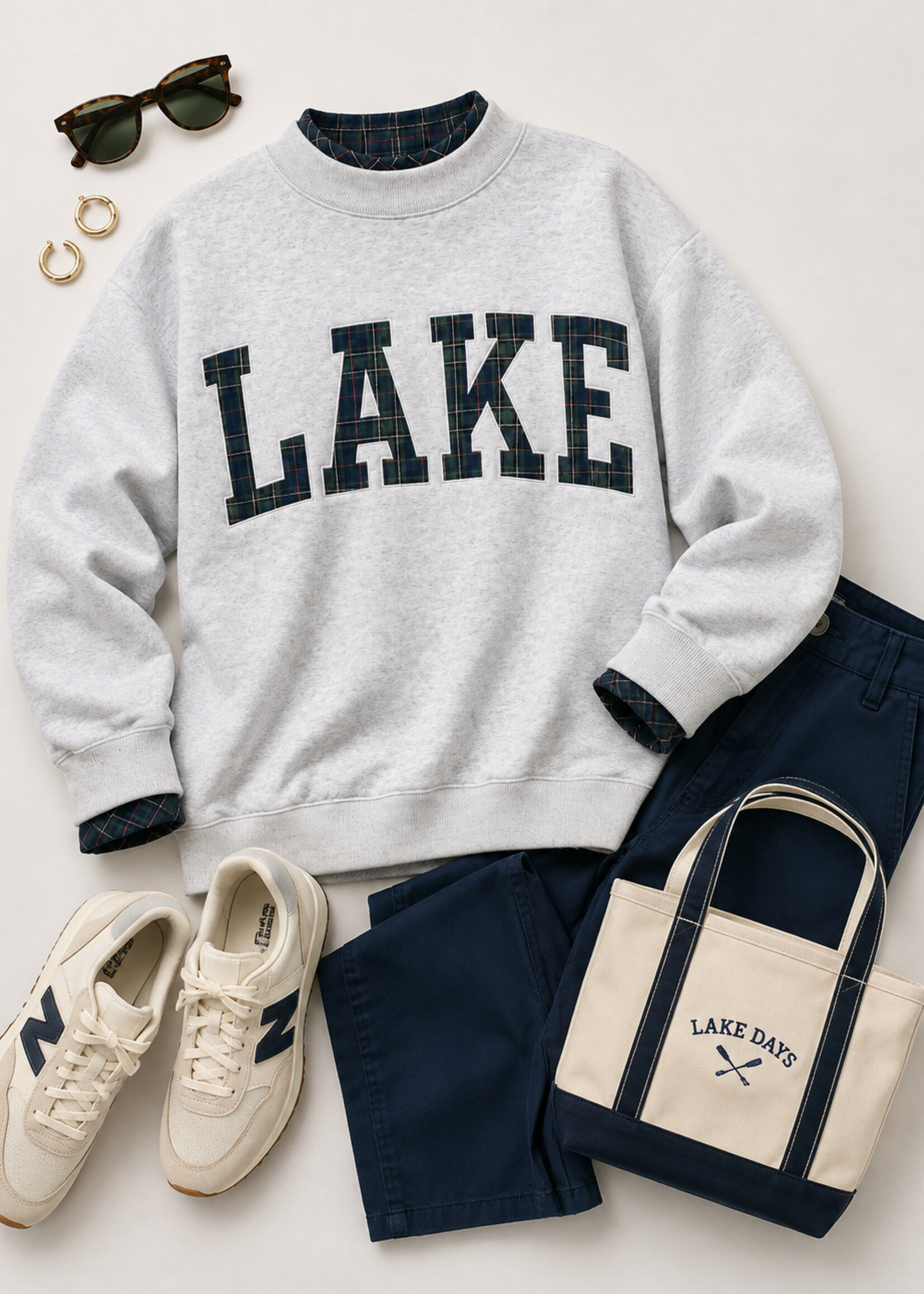 BUCKETLIST Mock Neck Sweatshirt Lake Heather Grey