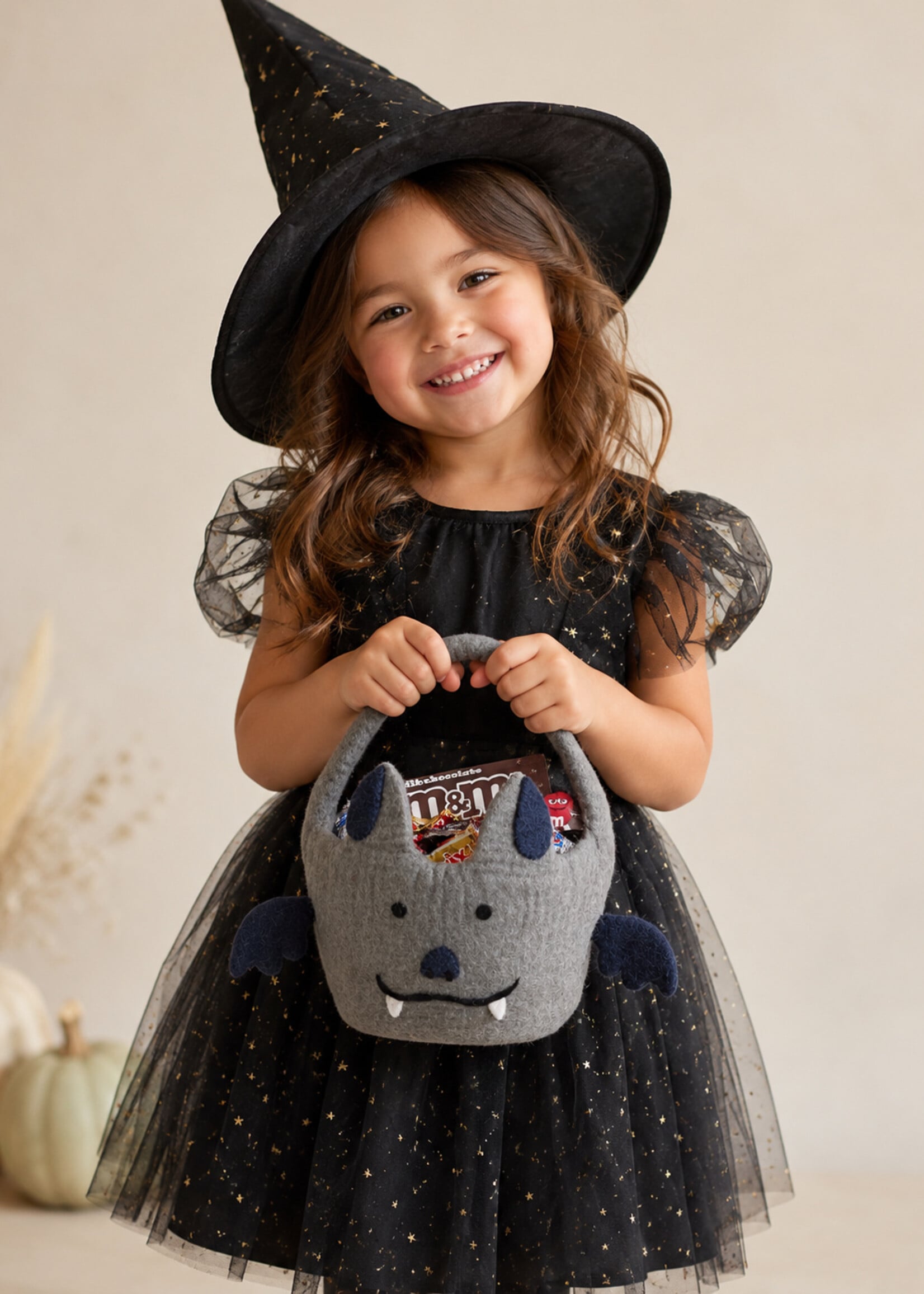 Felted Bat Trick-or-Treat Basket