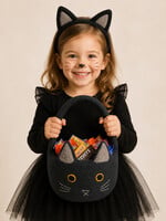 Felted Black Cat Trick-or-Treat Basket