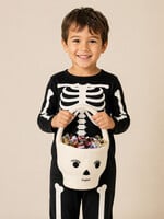 Felted White Skeleton Trick-or-Treat Basket