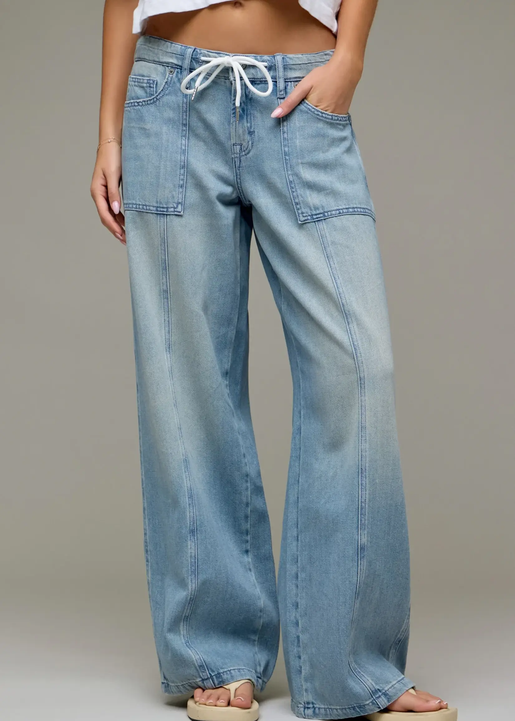 Hidden Jeans Wide Leg Drawstring Pant