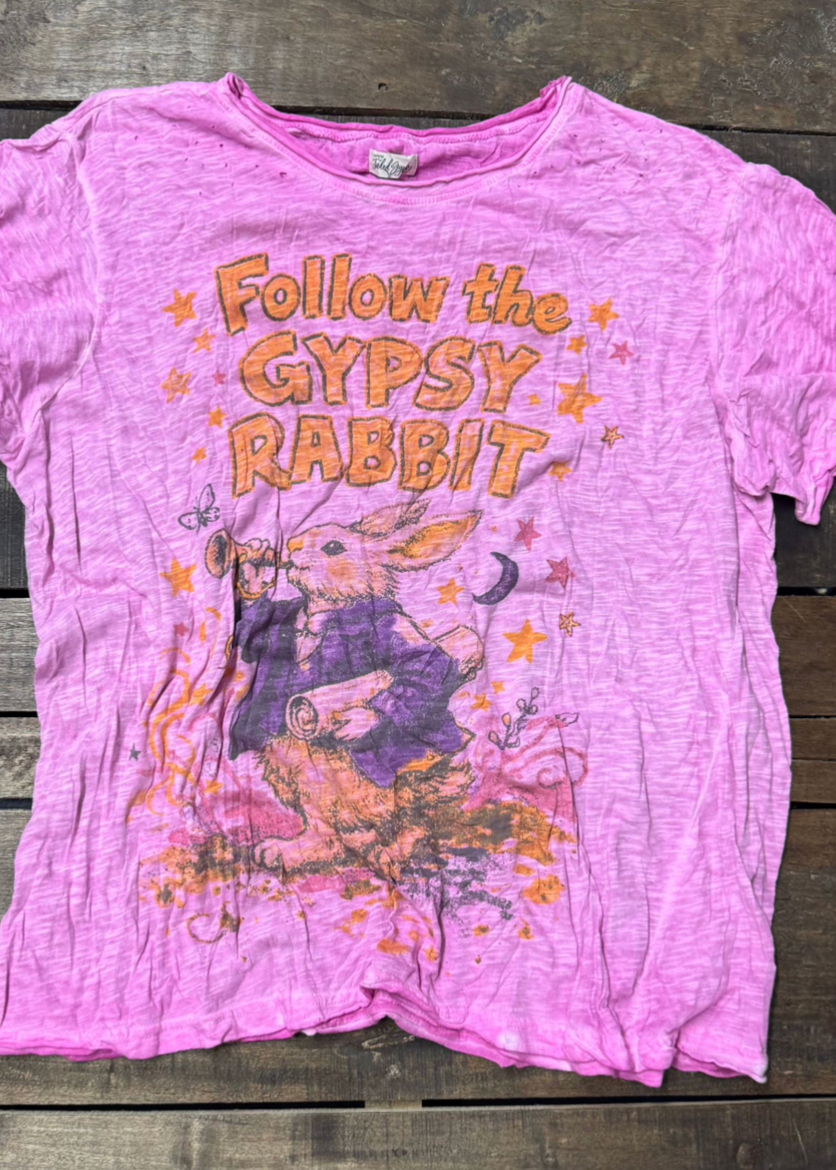 House of Jaded Gypsy Worn and Weathered Gypsy Rabbit Tee