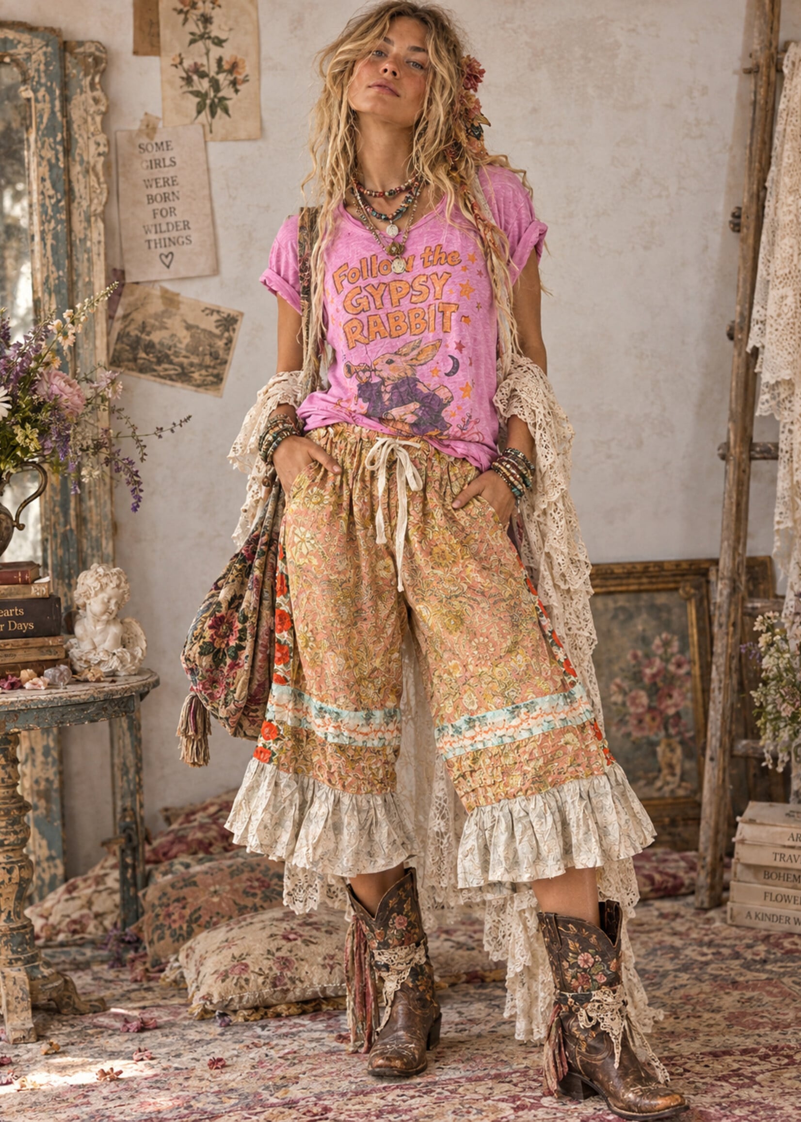 House of Jaded Gypsy Gilded Dust Bloomers Golden One Size