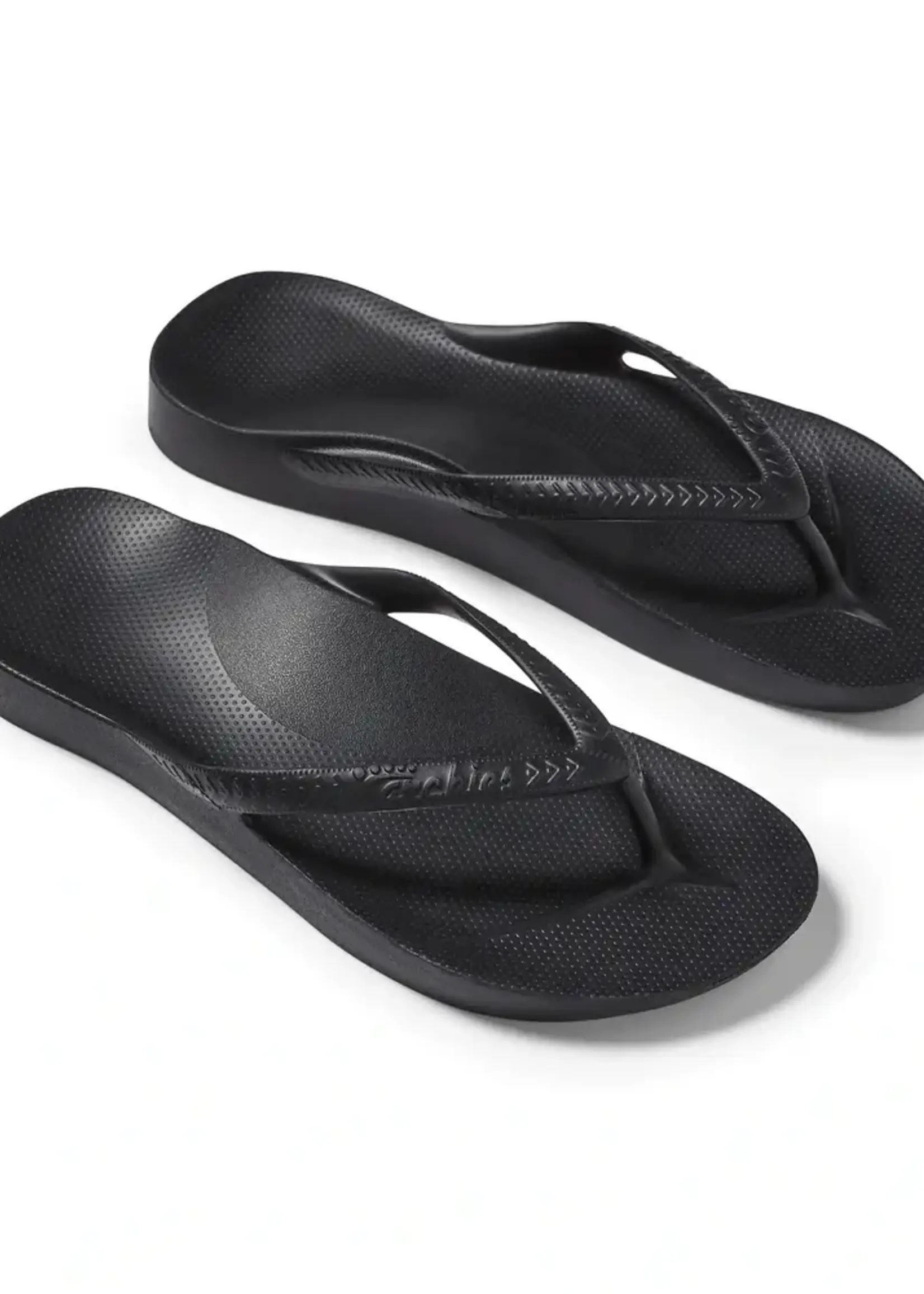 Archies Footwear Arch Support Flip Flops Classic Black Unisex