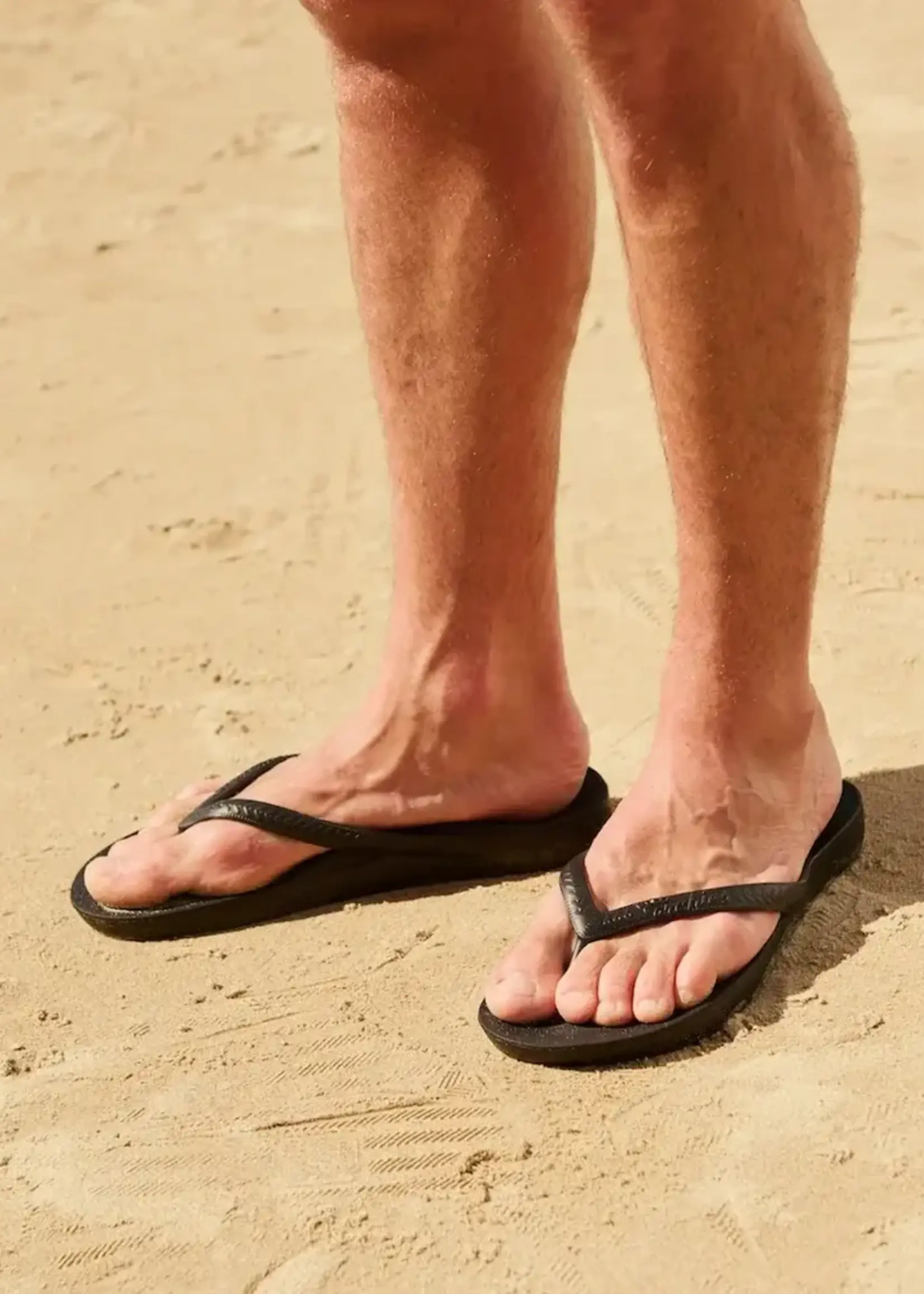 Archies Footwear Arch Support Flip Flops Classic Black Unisex