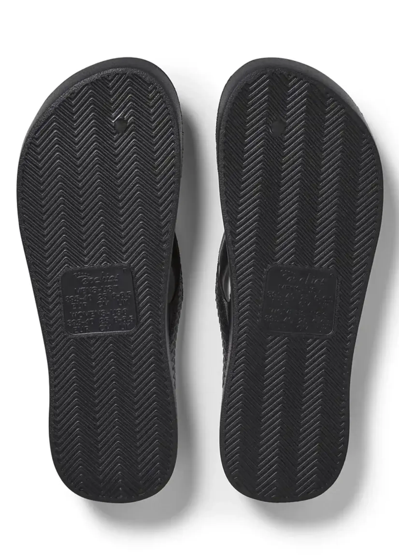 Archies Footwear Arch Support Flip Flops Classic Black Unisex