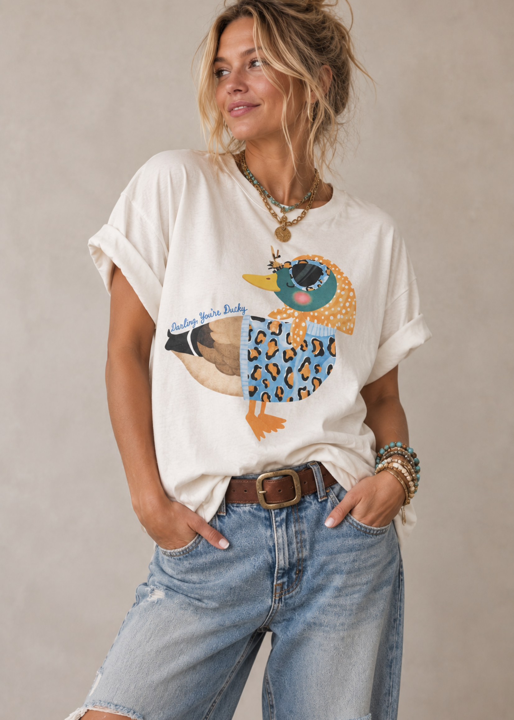 Poppy & Pine Darling You're Ducky Crop Tee