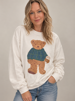 Poppy & Pine Cozy Plaid Bear Sweatshirt