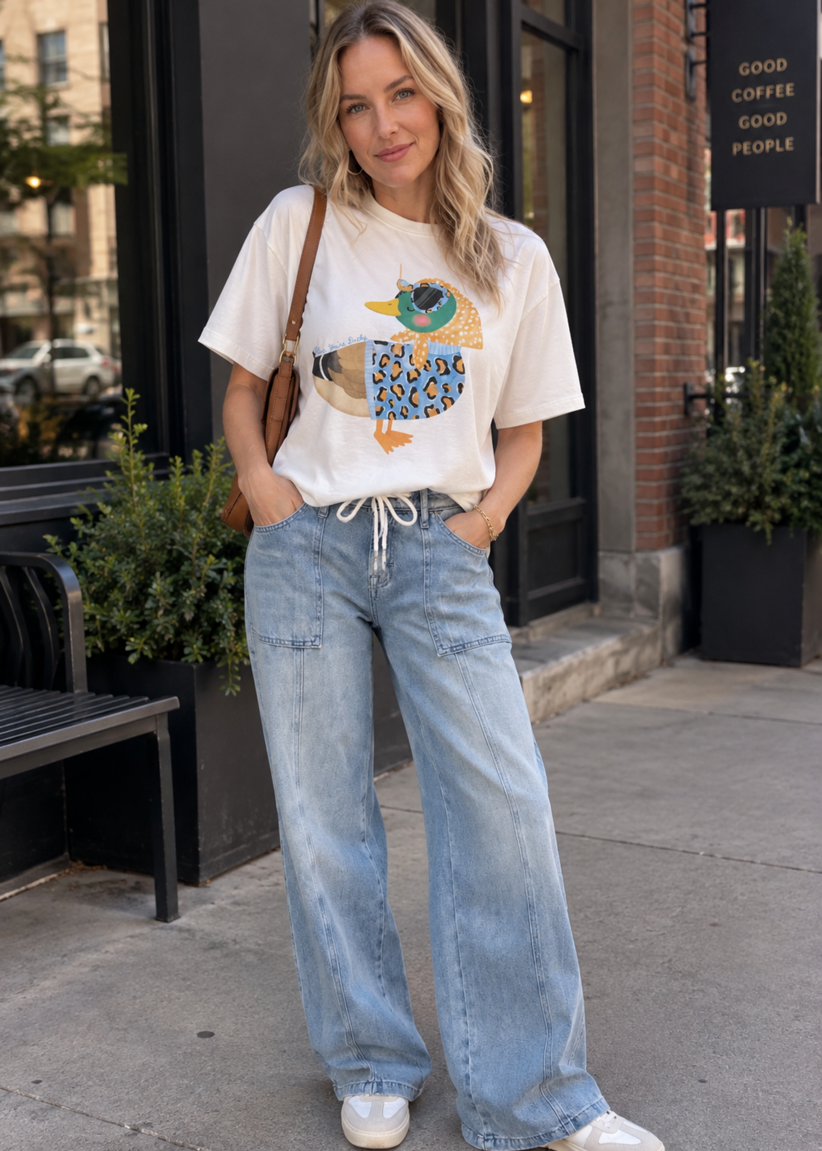 Hidden Jeans Wide Leg Drawstring Pant