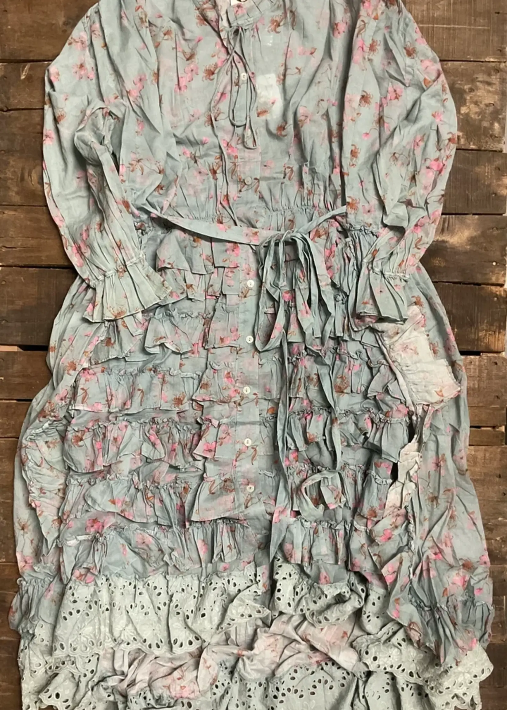 Jaded Gypsy Clothing Whispering Blooms Duster Sky One Size