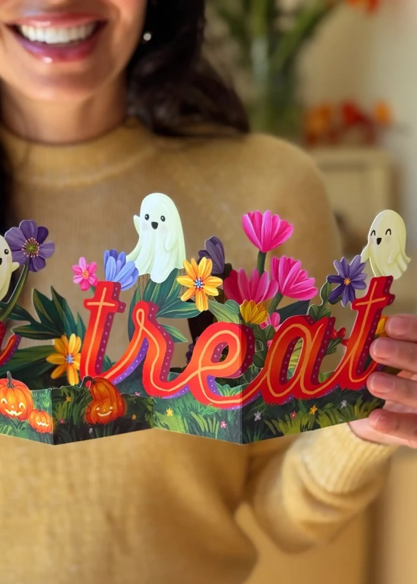 Ghostly Greetings Accordian Card