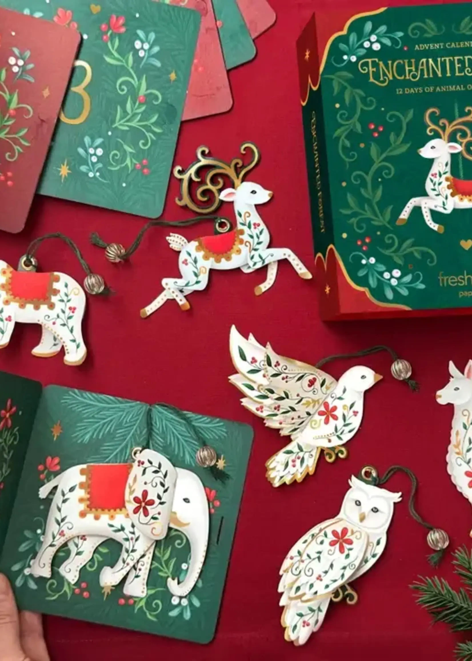 Enchanted Forest 12 Day Advent Calendar Ornament Gift Set