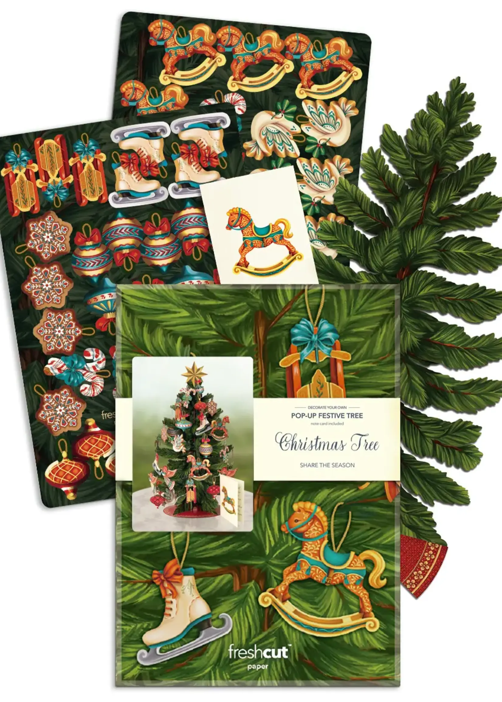 Christmas Tree w/Ornaments Pop Up Card