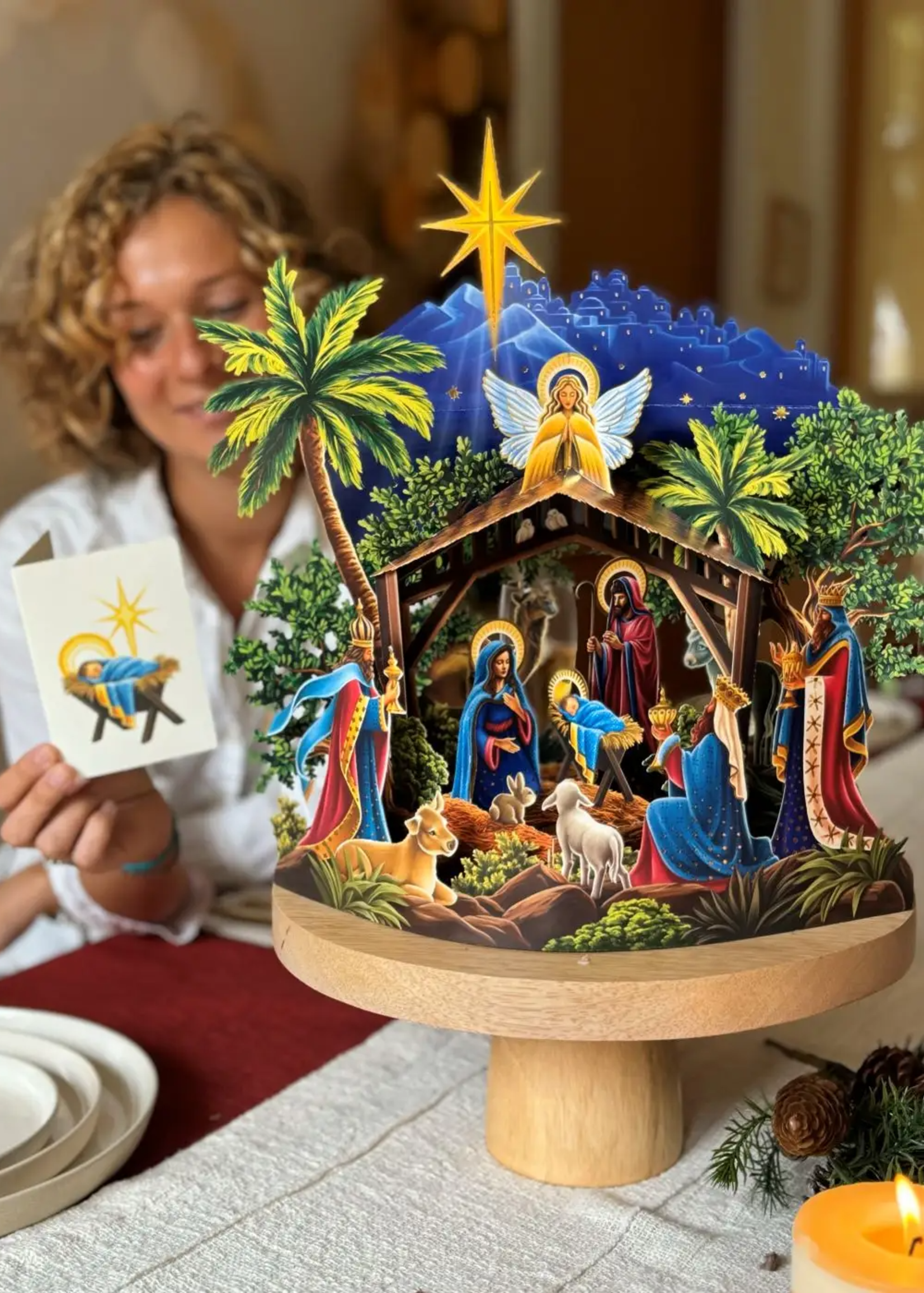 Starlit Nativity Pop Up Card