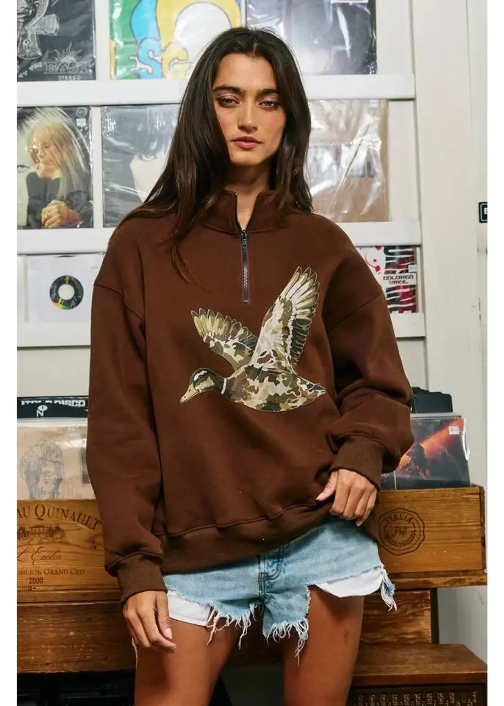 BUCKETLIST Camo Flying Mallard Half Zip