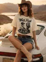 Country Deep White Trash Crop Tee Natural