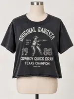 Country Deep Original Gangsta Crop Tee Black