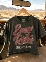 Country Deep Easy Rider Fort Worth 1985 Rodeo Acid Wash T-Shirt