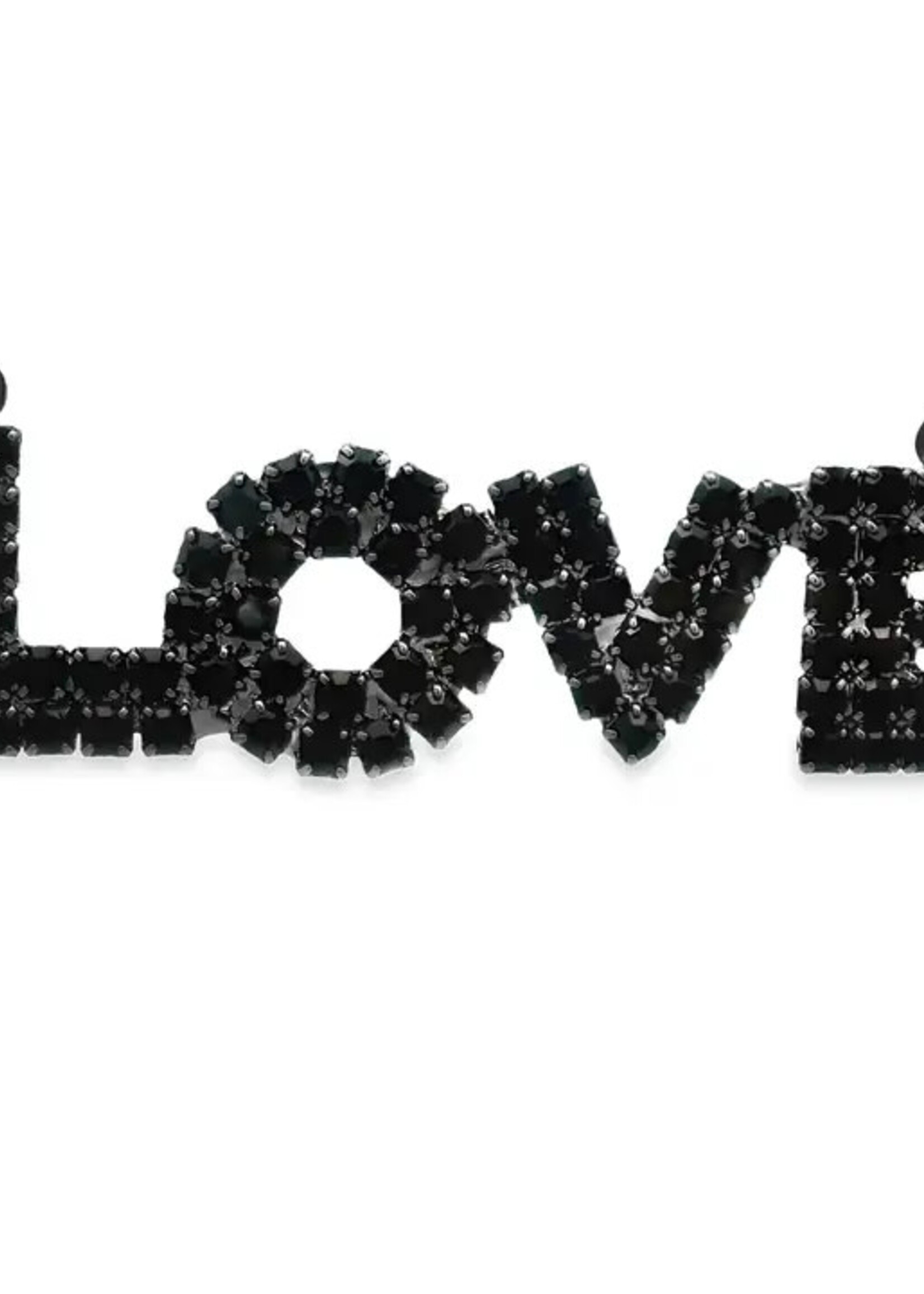 Tova Mini LA LA LOVE Necklace in Smutt Jet