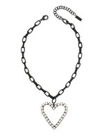 Tova Pearl Heart Necklace Smutt Jet