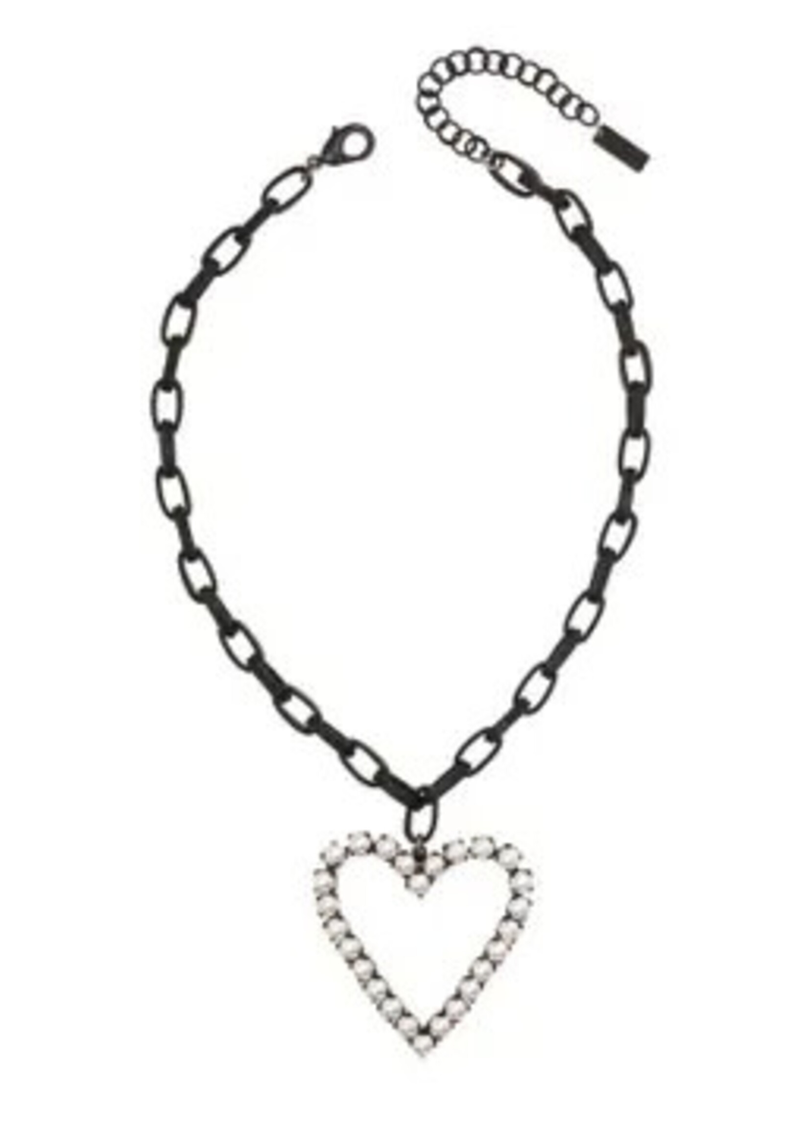Tova Pearl Heart Necklace Smutt Jet
