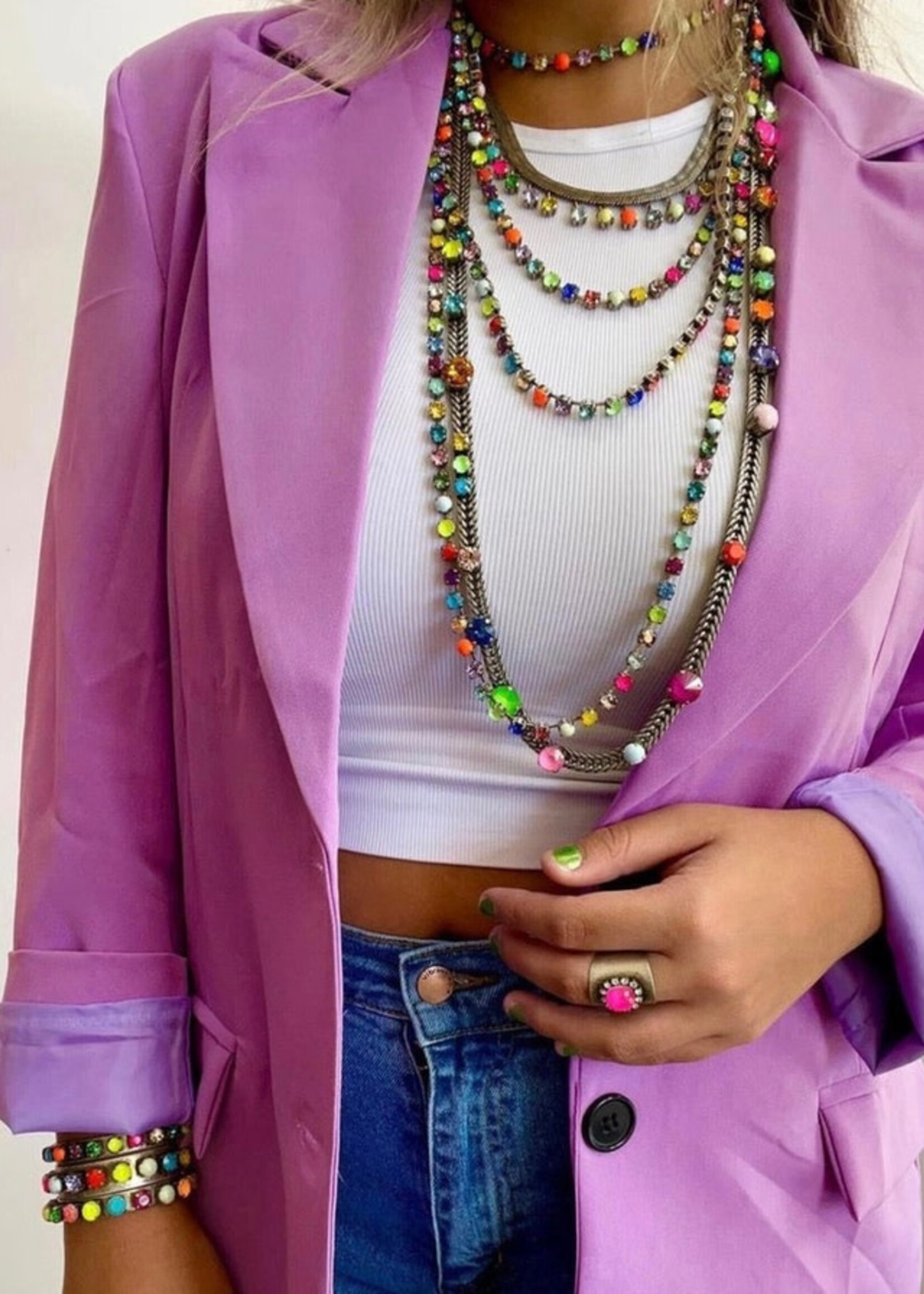 Tova Sarina Pop Necklace Antique Silver