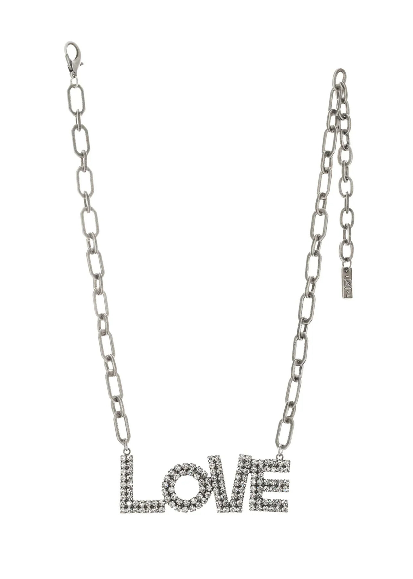 Tova La La Love Necklace Antique Silver