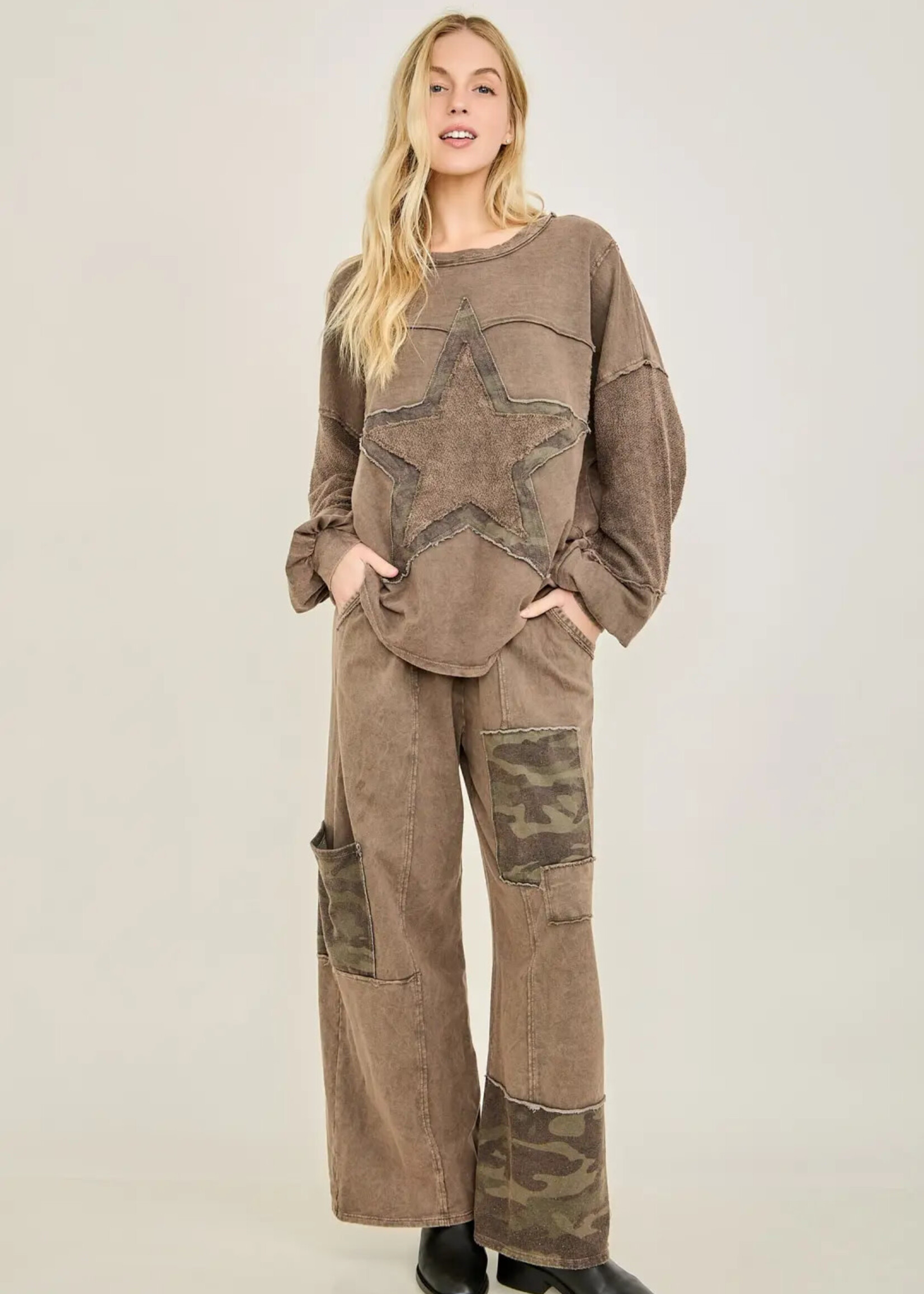 jHer Star Camo Sweatshirt Ash Oak