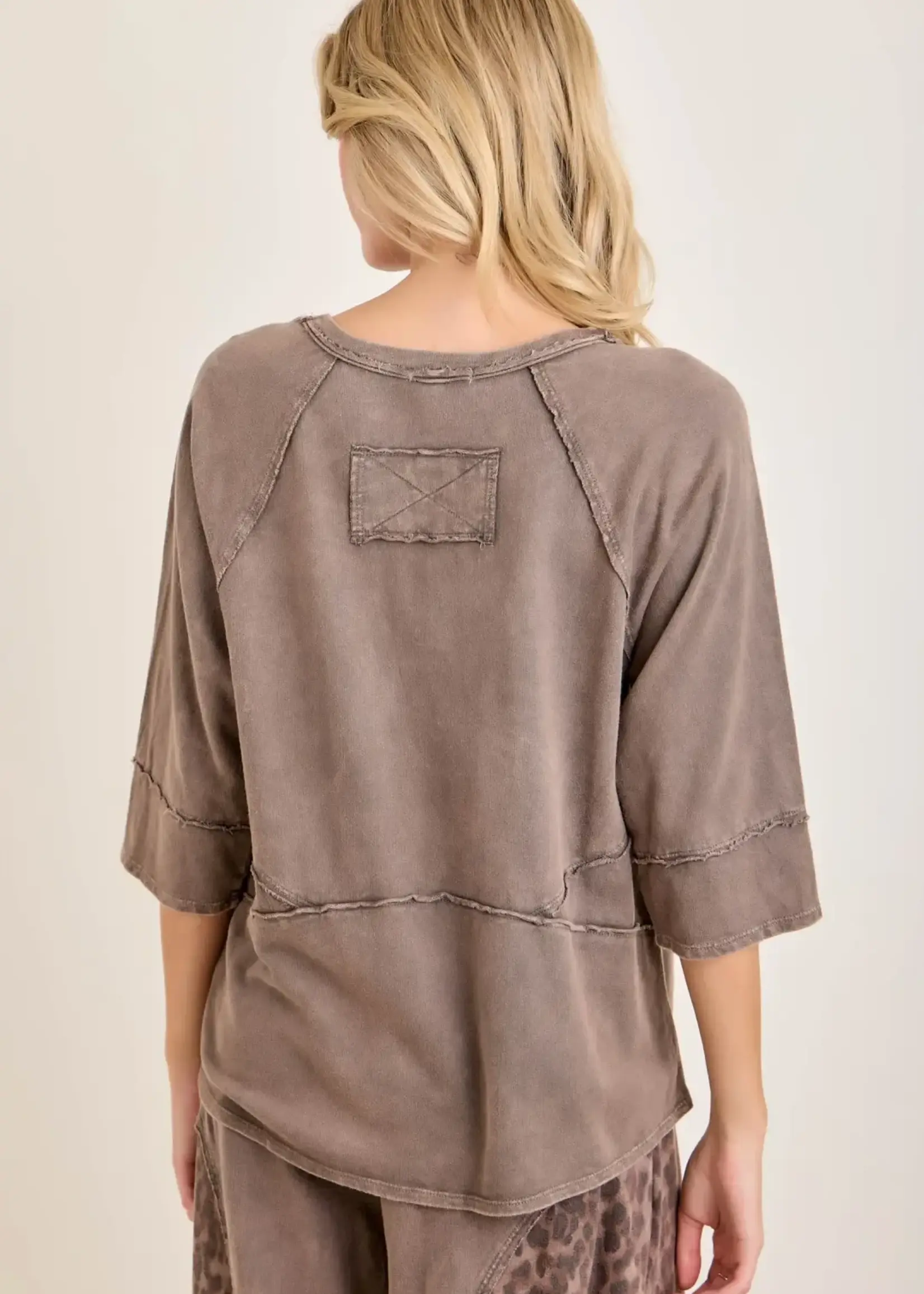 jHer 3/4 Sleeve Ash Oak Top
