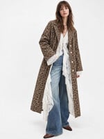 J Line Wild Muse Washed Leopard Denim Duster Coat PREORDER