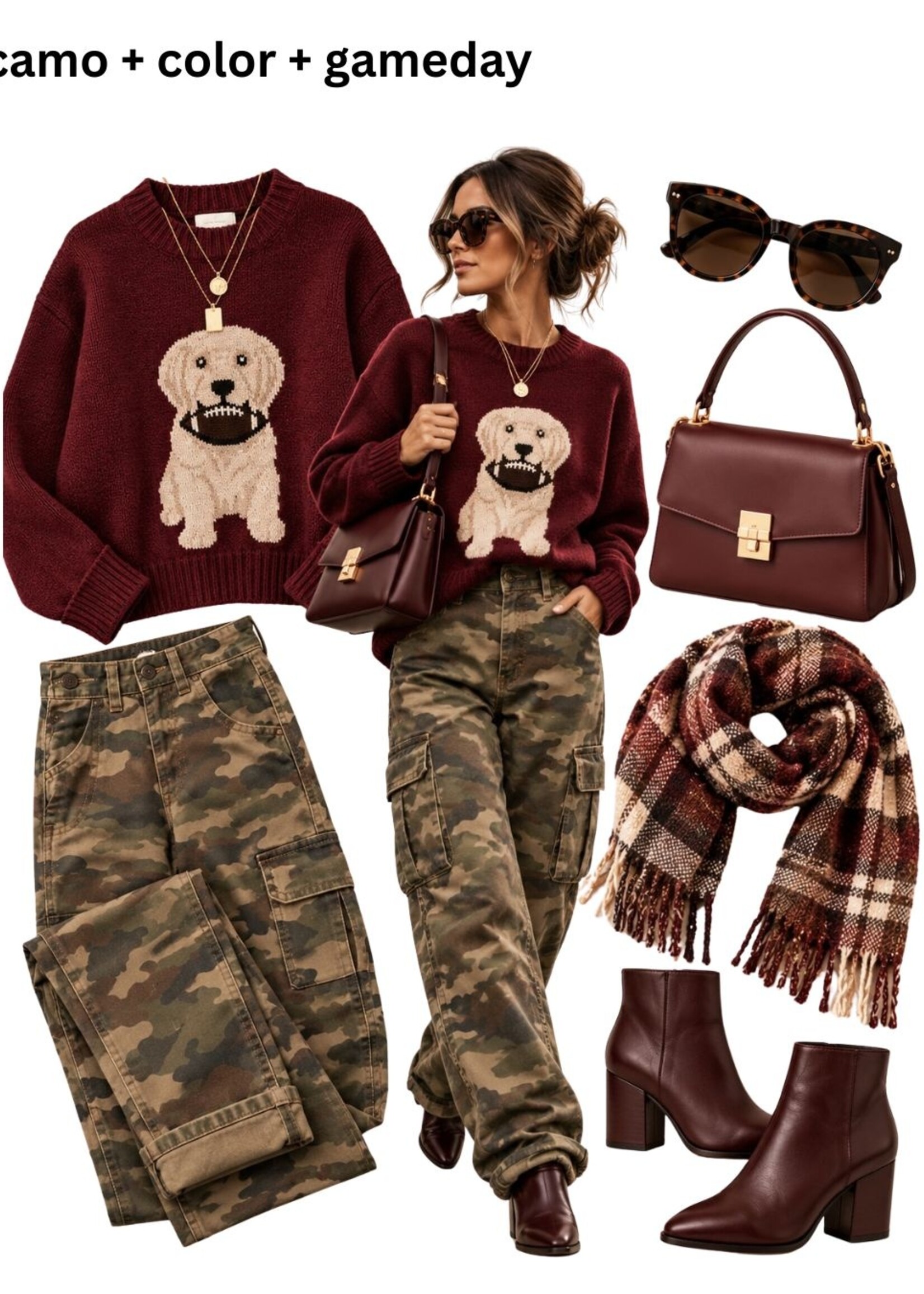 Sewn and Seen Oversized Gameday Football Puppy Sweater PREORDER