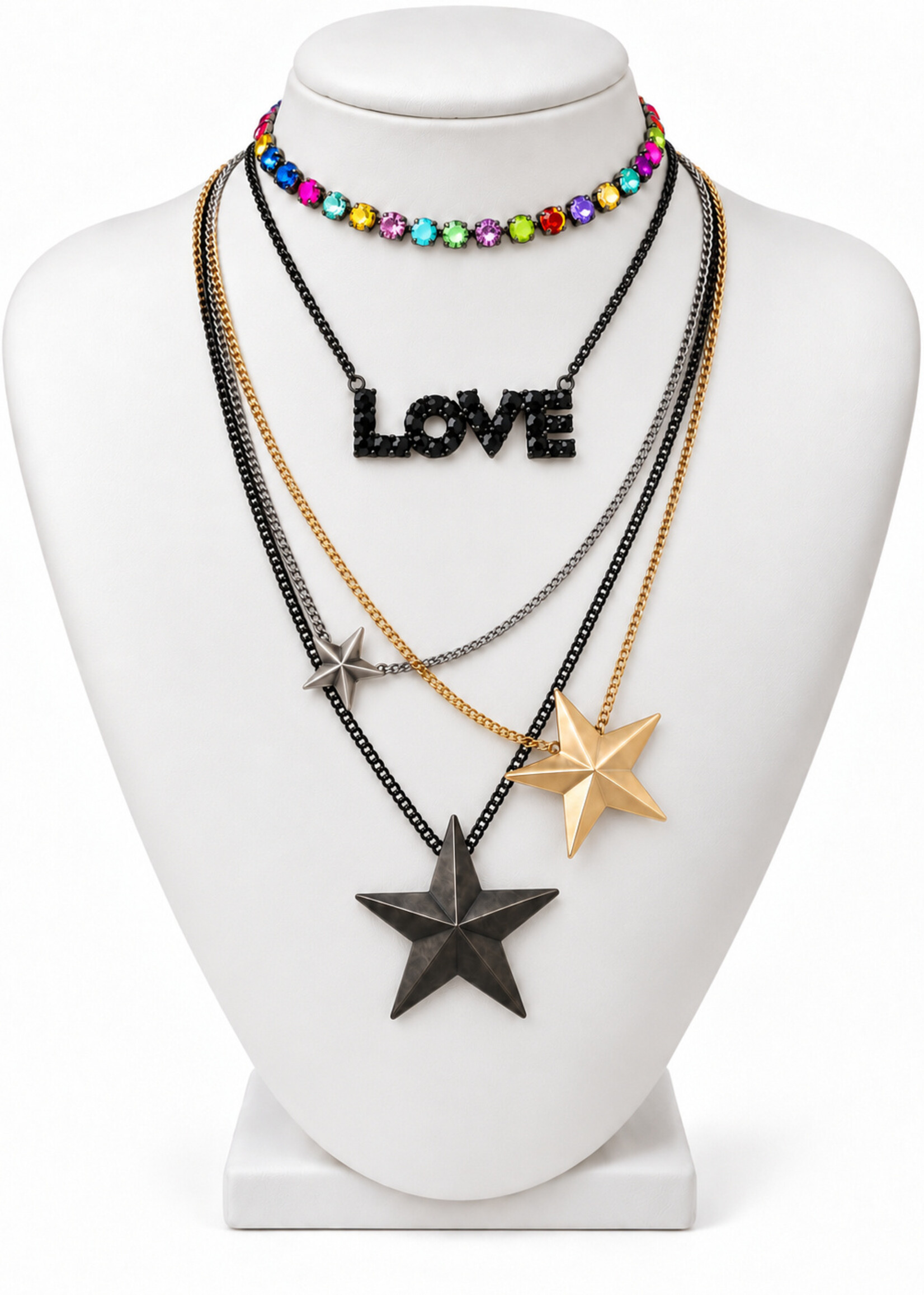 Tova Sarina Pop Necklace Antique Silver
