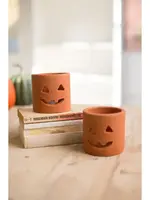 Short Clay Jack-0-lantern luminary