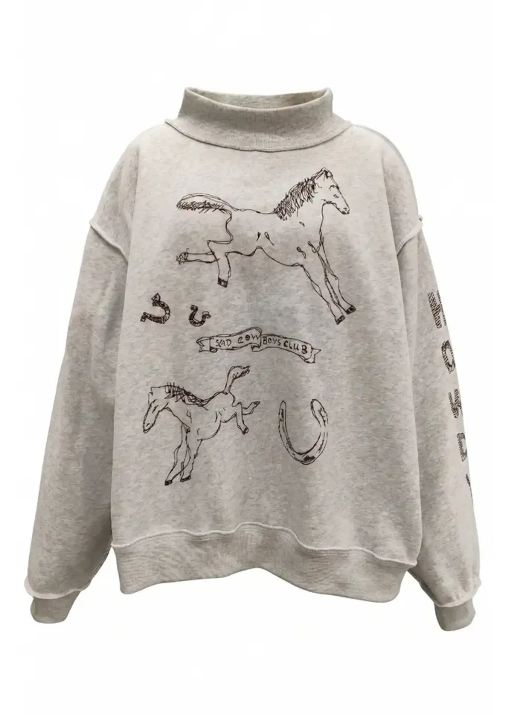 BUCKETLIST Reversible Horse Western Mockneck Sweatshirt