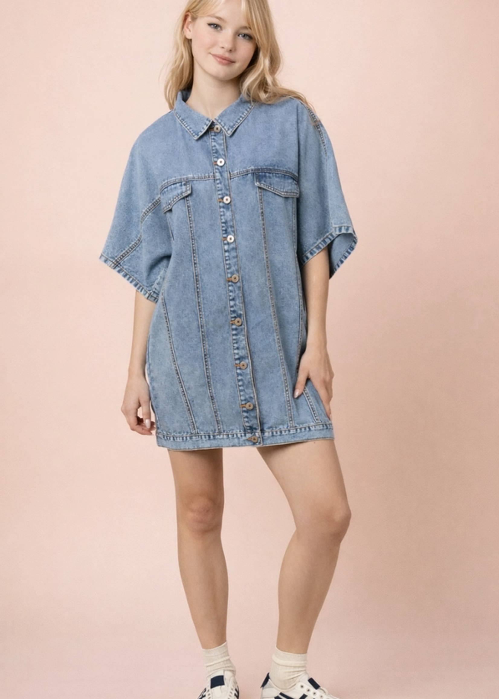 Very J Weekender Oversized Denim Tunic