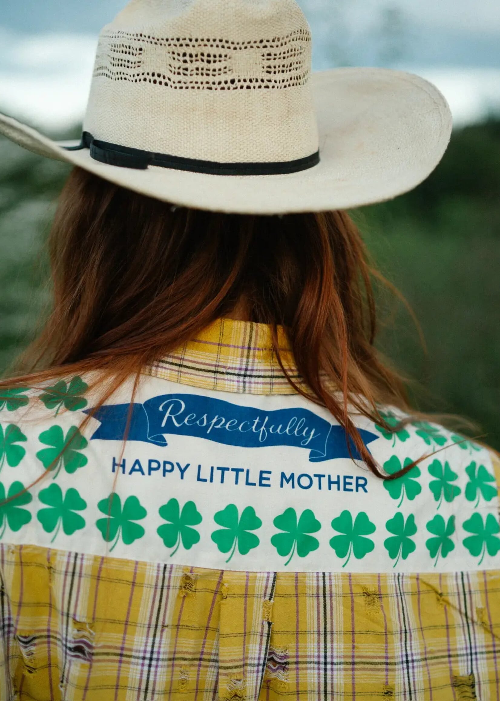 Happy Little Mother Respectfully Yellow Plaid Feral Donkey Shirt