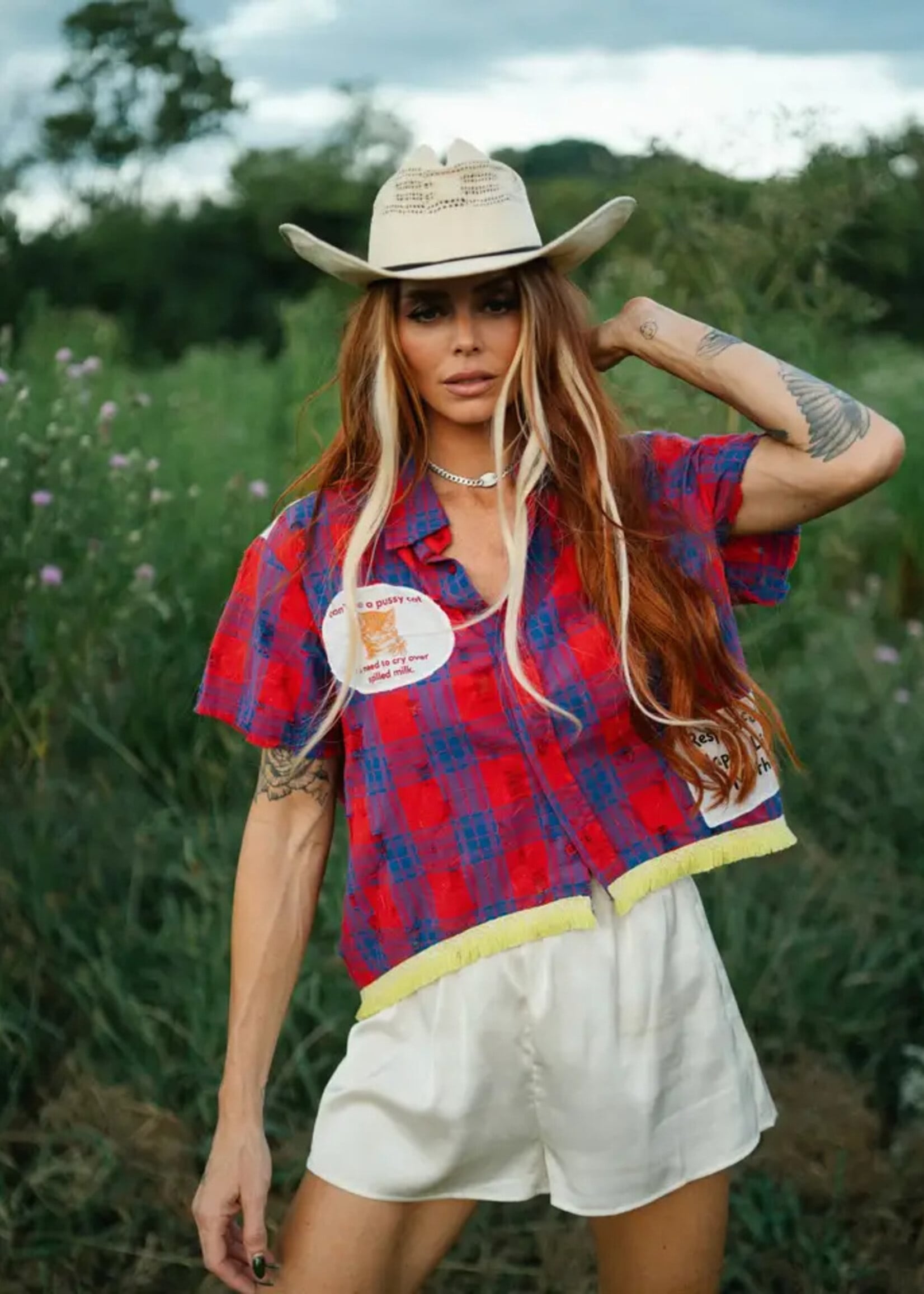 Happy Little Mother Respectfully Red Plaid Cat Spilled Milk Shirt