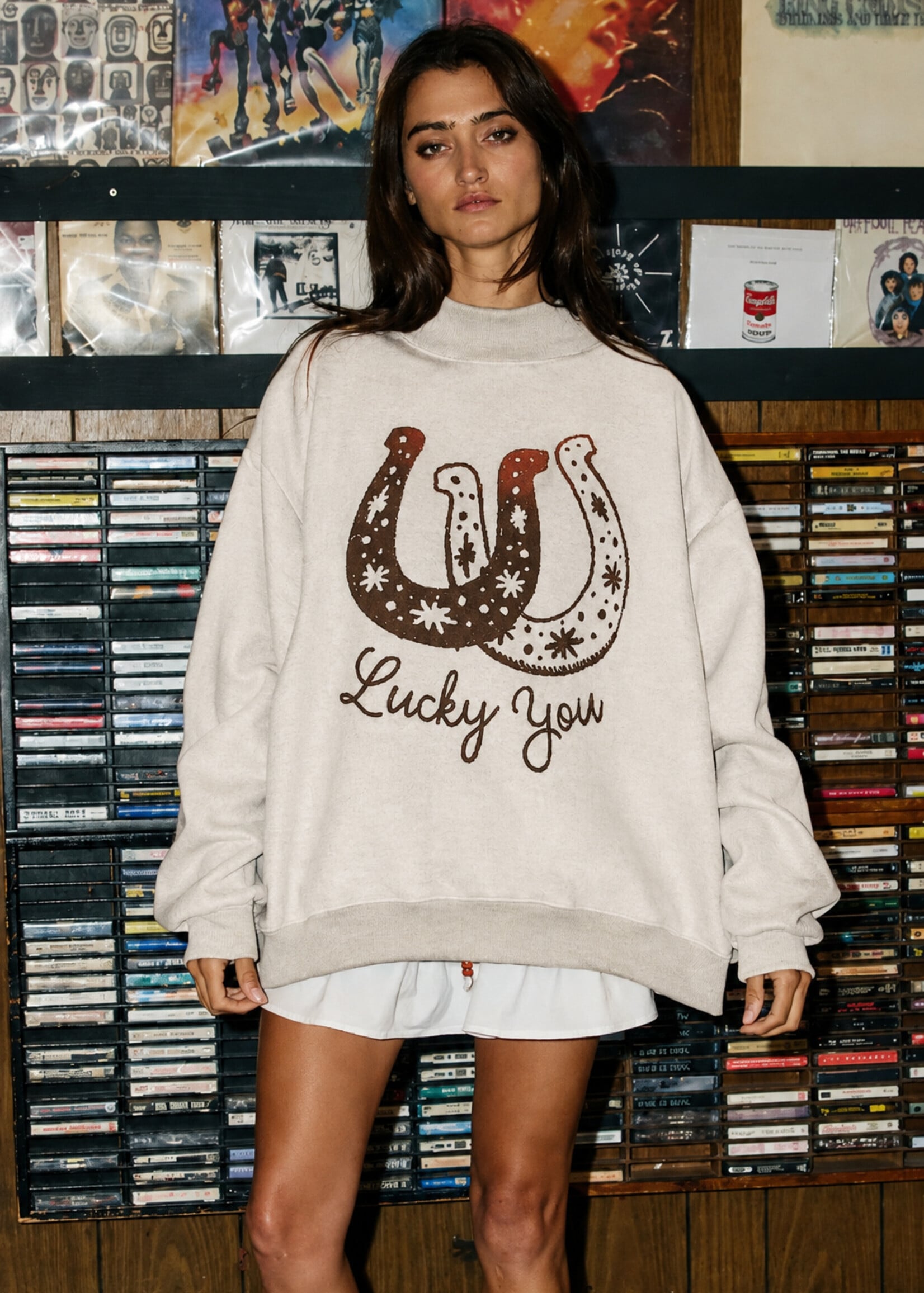 BUCKETLIST Reversible Horse Western Mockneck Sweatshirt