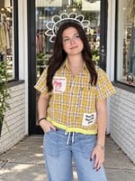 Happy Little Mother Respectfully Yellow Plaid Feral Donkey Shirt