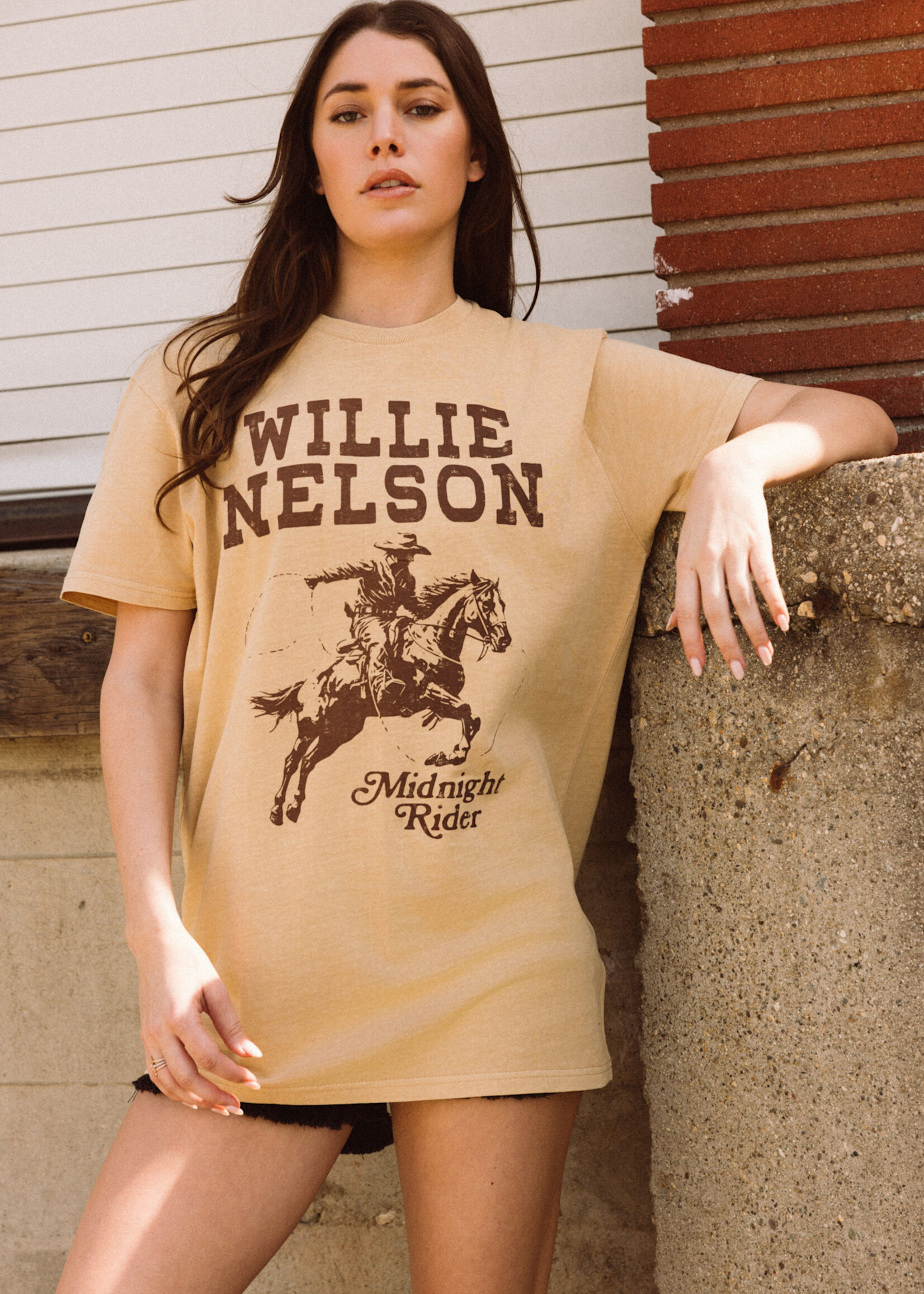Willie Nelson Midnight Rider T-Shirt Tan