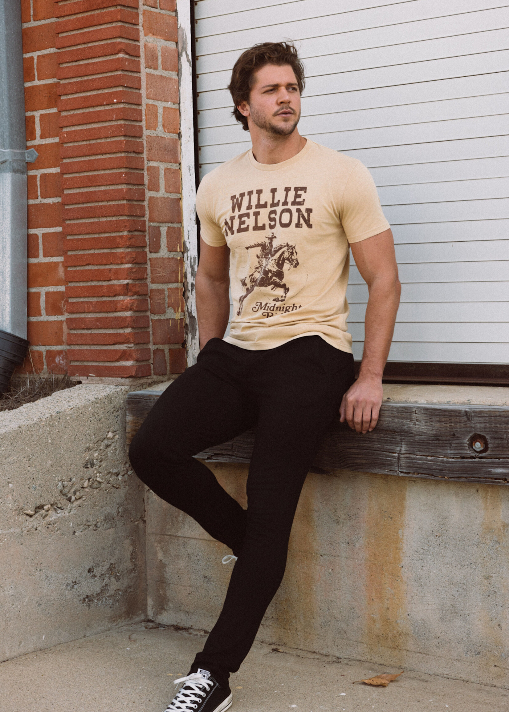 Willie Nelson Midnight Rider T-Shirt Tan