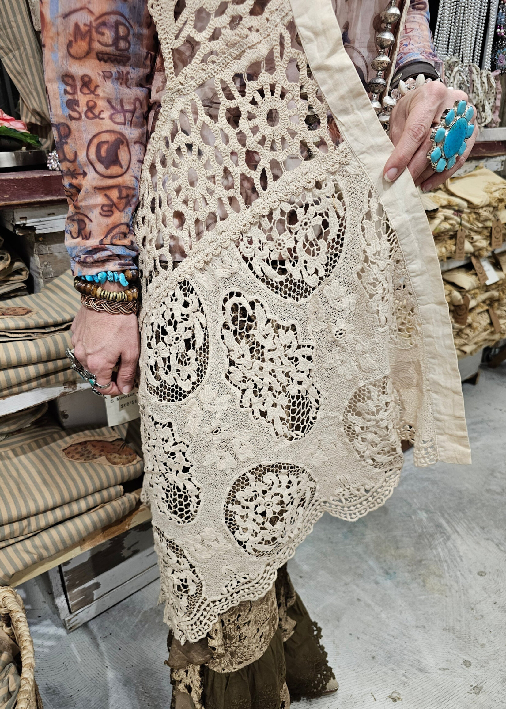 A Rare Bird Magdalena Crochet Duster One Size