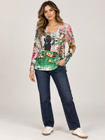 Inoah Spill the Tea V-Neck Top