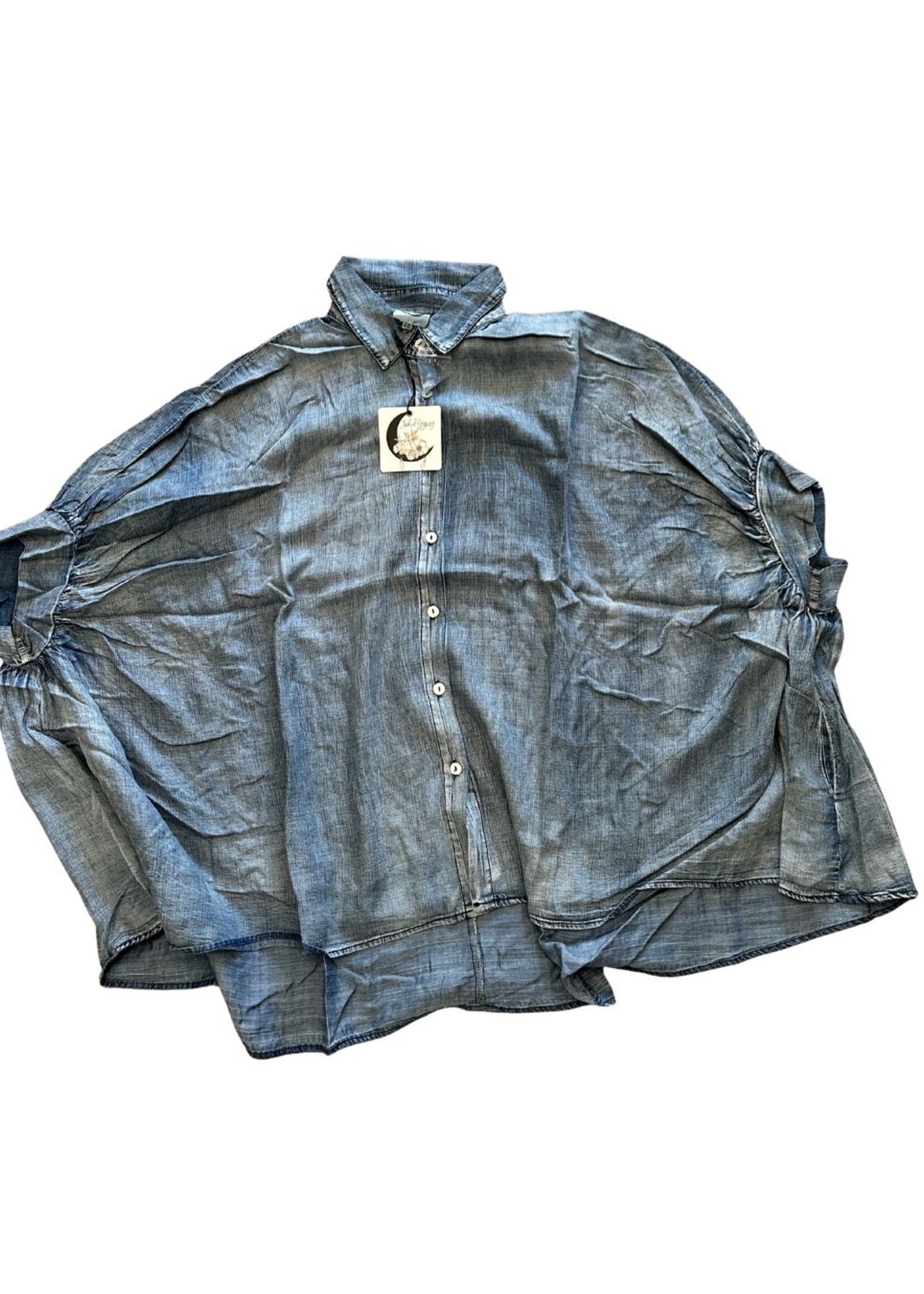 Jaded Gypsy Clothing Morning Meadow Chambray Top One Size