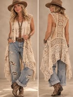 A Rare Bird Magdalena Crochet Duster One Size