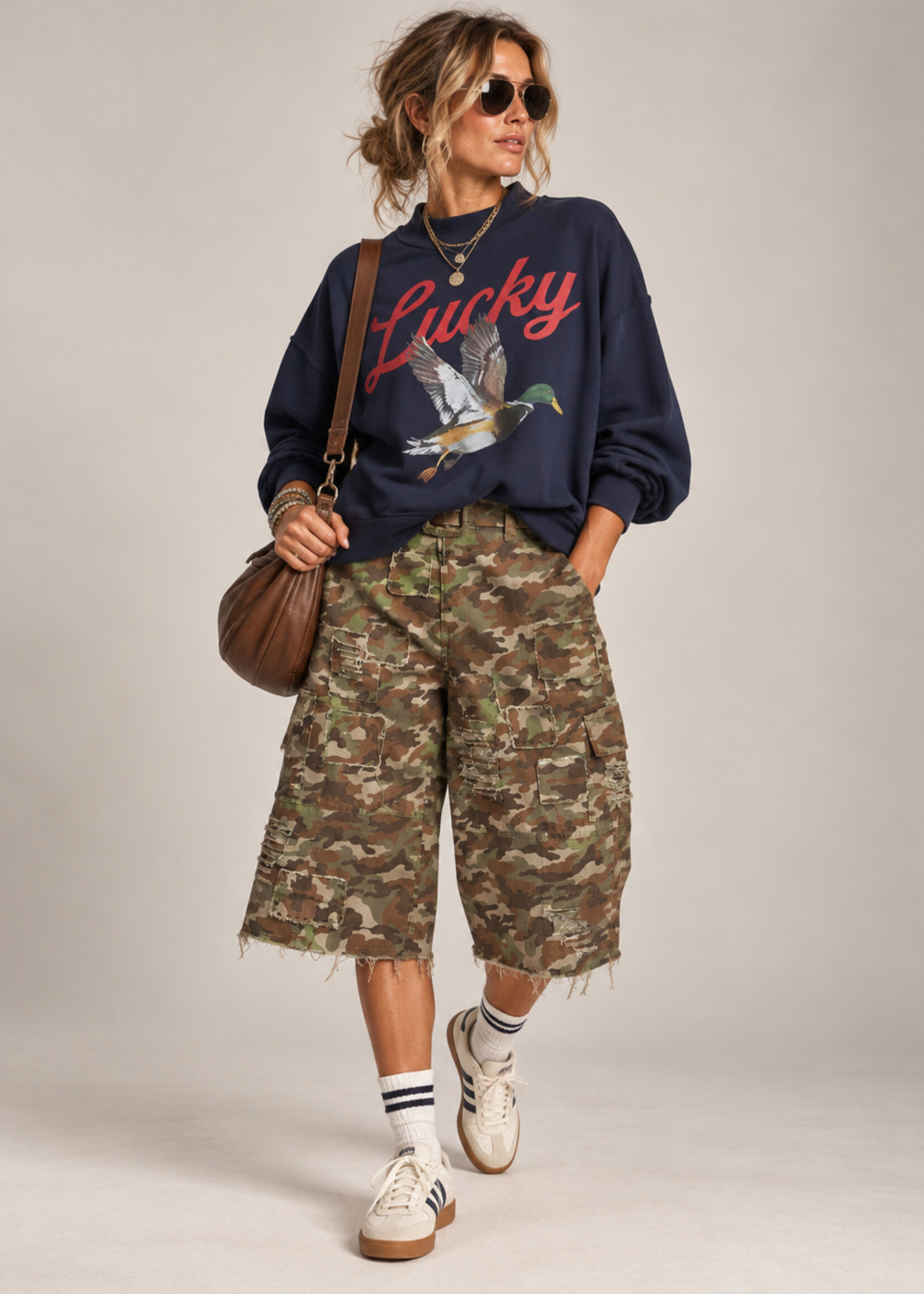 Jaded Gypsy Clothing Worn & Wild Crop Camo Culotte Jorts PREORDER