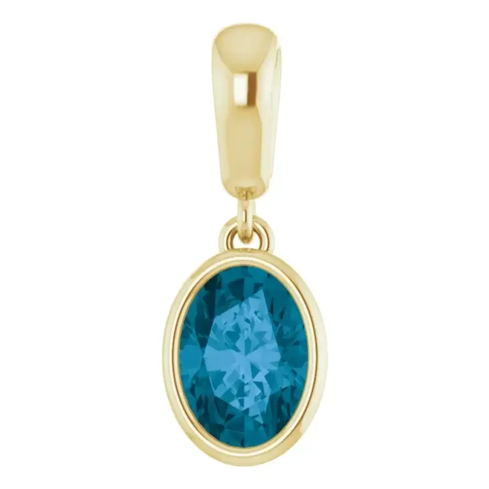 Mckay Diamonds Bezel Set Natural London Blue Topaz Pendant