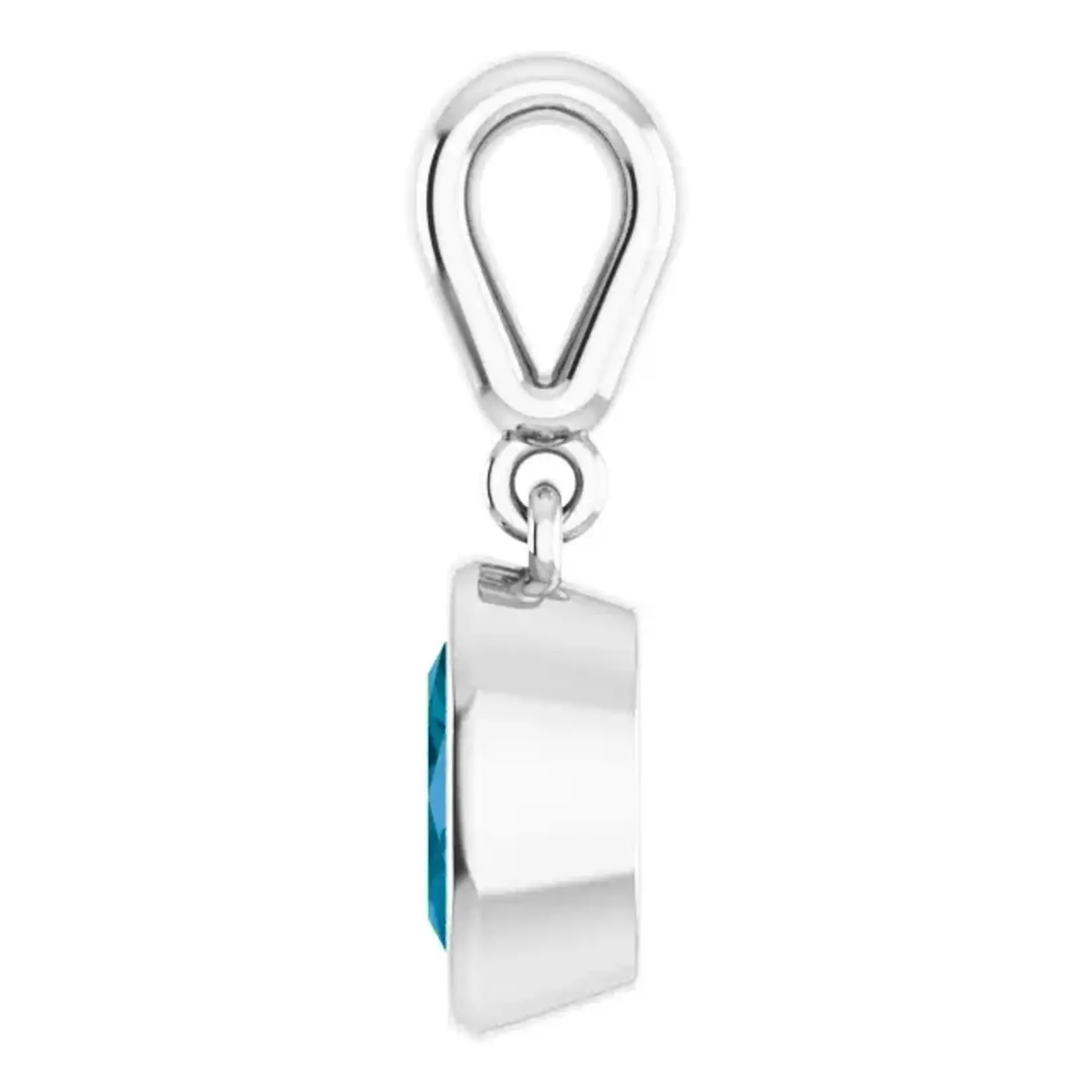 Mckay Diamonds Bezel Set Natural London Blue Topaz Pendant