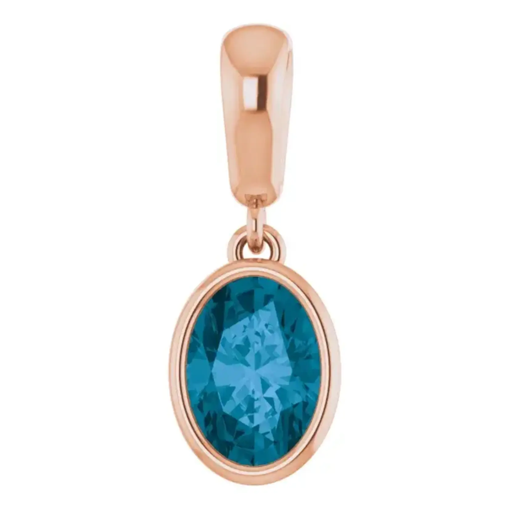 Mckay Diamonds Bezel Set Natural London Blue Topaz Pendant
